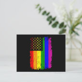 US RAINBOW FLAG LGBTプライド月LGBTQ Rainbow ポストカード (スタンド正面)