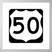 US Route 50標識 ポスター (正面)