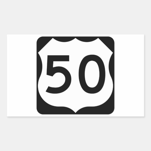 US Route 50標識 長方形シール (正面)