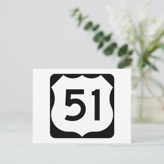 US Route 51標識 ポストカード (スタンド正面)