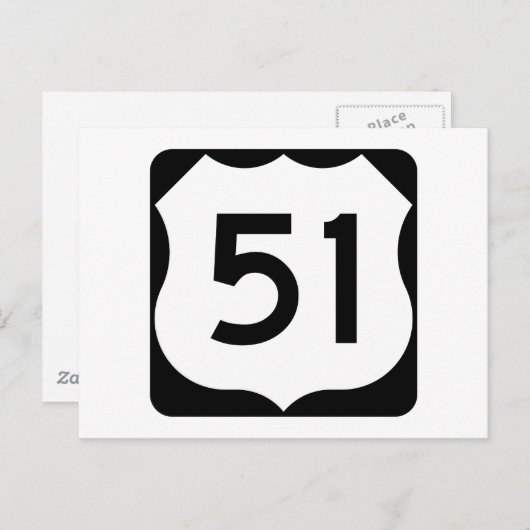 US Route 51標識 ポストカード (正面/裏面)