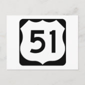 US Route 51標識 ポストカード (正面)