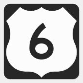 US Route 6標識 スクエアシール (正面)