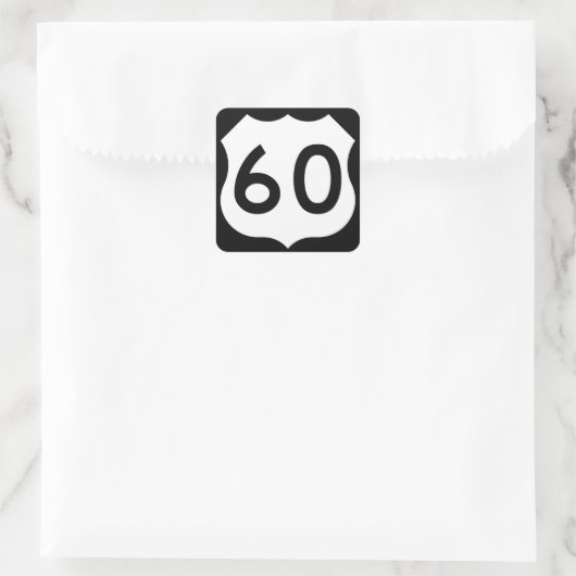 US Route 60標識 スクエアシール (バッグ)