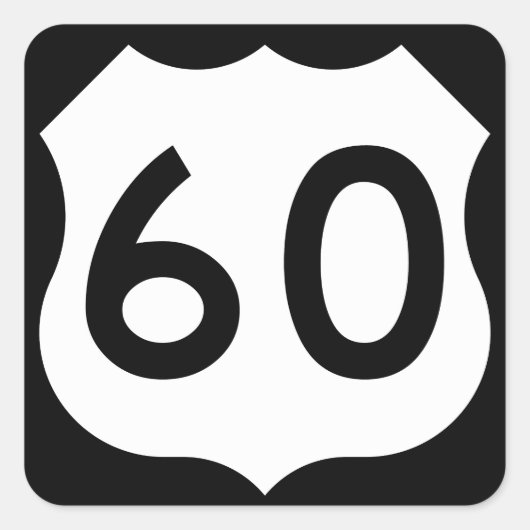 US Route 60標識 スクエアシール (正面)