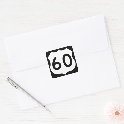 US Route 60標識 スクエアシール (封筒)