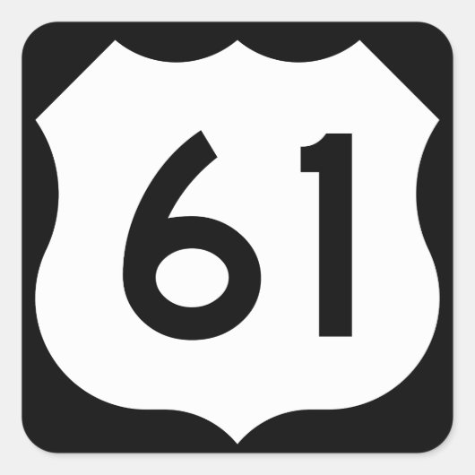 US Route 61標識 スクエアシール (正面)