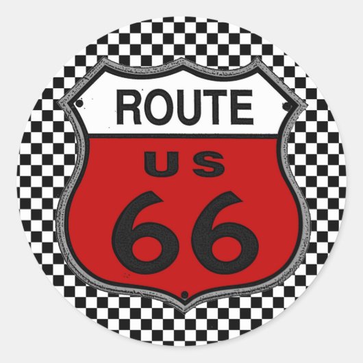 US Route 66ステッカー ラウンドシール (正面)