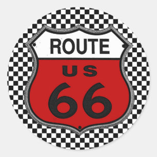 US Route 66ステッカー ラウンドシール