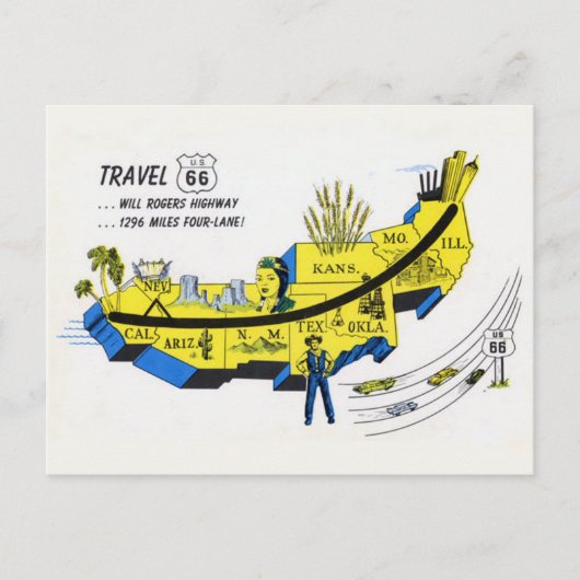 US Route 66旅行はがき ポストカード (正面)