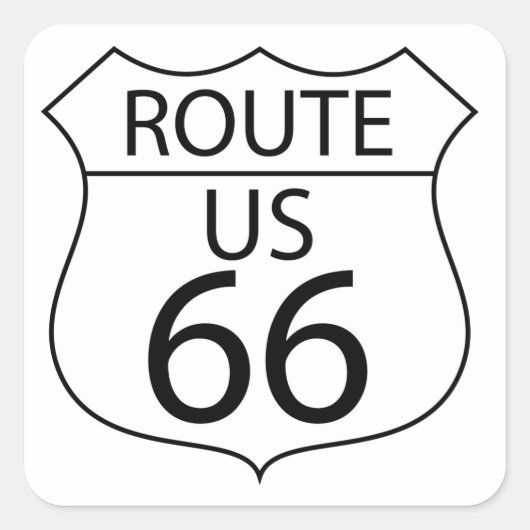 US Route 66標識 スクエアシール (正面)