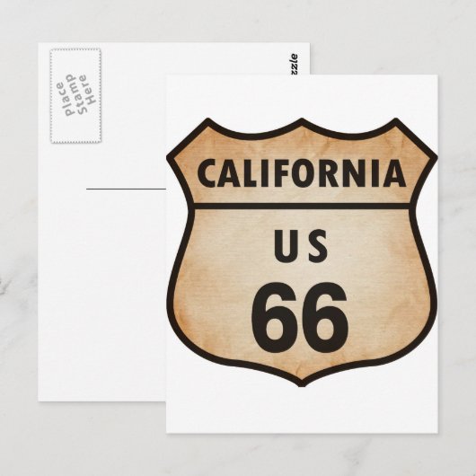 US ROUTE 66標識 ポストカード (正面/裏面)