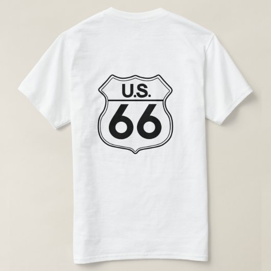 US Route 66 TシャツメンズTシャツ Tシャツ (デザイン裏面)