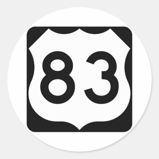 US Route 83標識 ラウンドシール (正面)