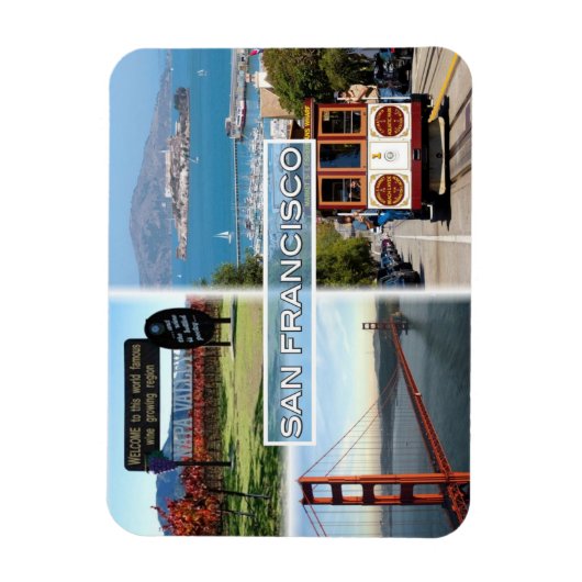 US San Francisco - Napa Valley Golden Gate Bridge マグネット (縦)