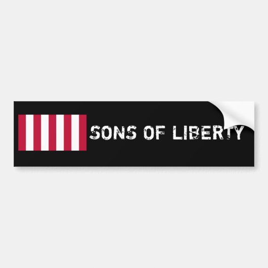 US_Sons_OfLiberty_9Stripes_Flagの自由の息子 バンパーステッカー (正面)