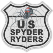 US Spyder Ryders - ロゴ ビニールステッカー シール (正面)