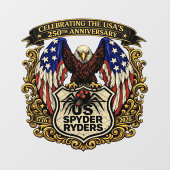 US Spyder Ryders - Decal USA 250th ウィンドウサイン (シート)