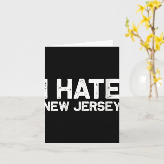 Us State Souvenir I Hate New Jersey V-neck  カード (黄色い花)