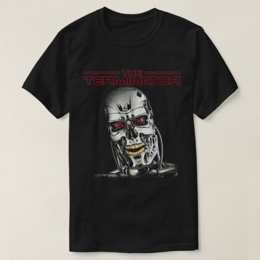 US The Terminator T-800 Head 01 Black T-Shirt Tシャツ (デザイン正面)