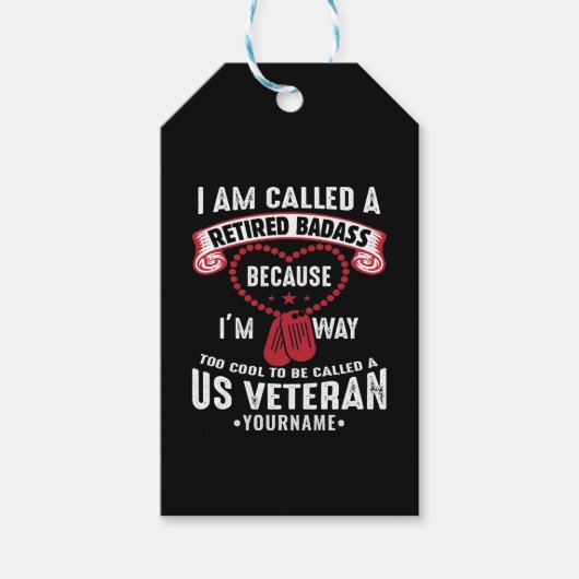 US Veteran Humor Retired Soldier ギフトタグ (正面)