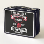US Veteran Humor Retired Soldier メタルランチボックス (裏面)