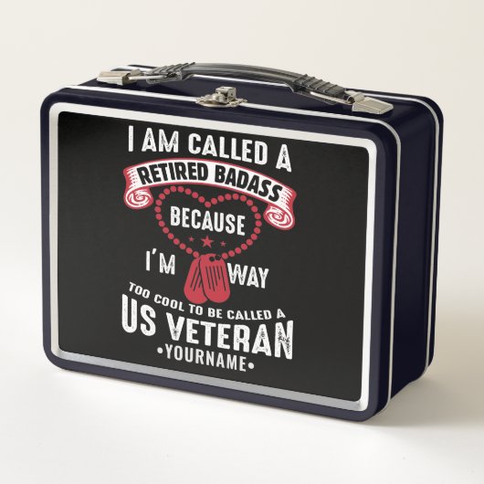 US Veteran Humor Retired Soldier メタルランチボックス (正面)