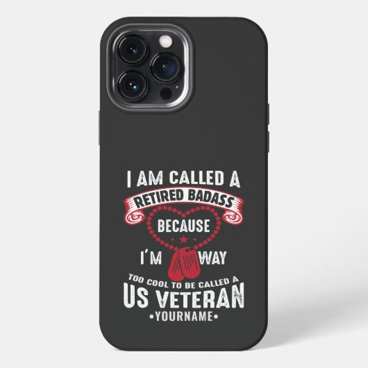 US Veteran Humor Retired Soldier iPhoneケース (裏面)