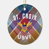 US Virgin Islands Flag St. Croix Madras Christmas セラミックオーナメント (左)