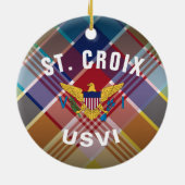 US Virgin Islands Flag St. Croix Madras Christmas セラミックオーナメント (裏面)