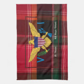 US Virgin Islands Flag St. Thomas USVI Madras キッチンタオル (縦)