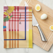US Virgin Islands Flag St. Thomas USVI Madras キッチンタオル (四つ折り)