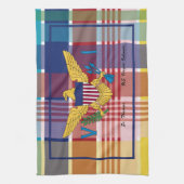 US Virgin Islands Flag St. Thomas USVI Madras キッチンタオル (縦)
