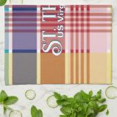 US Virgin Islands St. Croix USVI Madras  キッチンタオル (折り畳み)