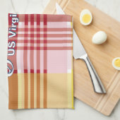US Virgin Islands St. Croix USVI Madras  キッチンタオル (四つ折り)
