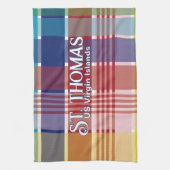 US Virgin Islands St. Croix USVI Madras  キッチンタオル (縦)