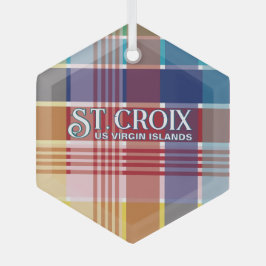 US Virgin Islands St. Croix USVI Madras Christmas ガラスオーナメント