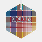 US Virgin Islands St. Croix USVI Madras Christmas ガラスオーナメント (裏面)