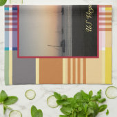 US Virgin Islands Sunset USVI Madras キッチンタオル (折り畳み)