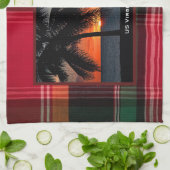 US Virgin Islands USVI Sunset Madras  キッチンタオル (折り畳み)