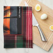 US Virgin Islands USVI Sunset Madras  キッチンタオル (四つ折り)