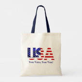 USAあなたの声あなたの投票選挙政治 トートバッグ (裏面)