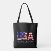 USAあなたの声あなたの投票選挙政治 トートバッグ (裏面)