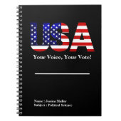 USAあなたの声あなたの投票選挙政治 ノートブック (正面)
