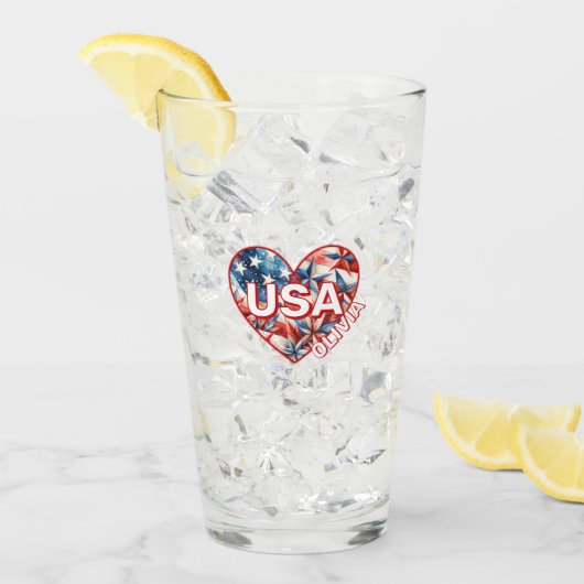 USAの名前の追加 タンブラーグラス (アイス正面)