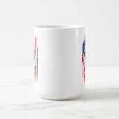 USAの国旗とアメリカのハクトウワシ グランジ コーヒーマグカップ (中央)