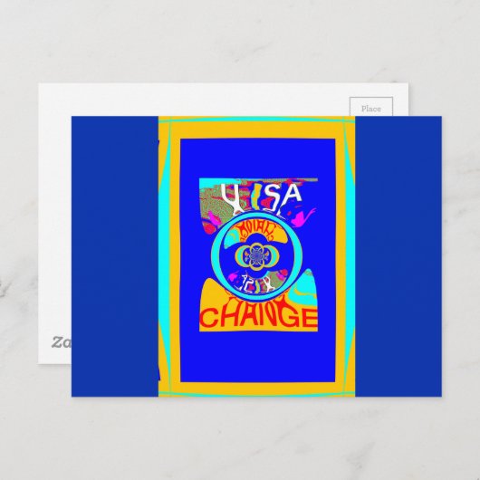 USAの鮮やか変更:声明はっきりした ポストカード (正面/裏面)