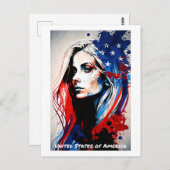 USAはがき – 世界女子はがきコレクション ポストカード (正面/裏面)