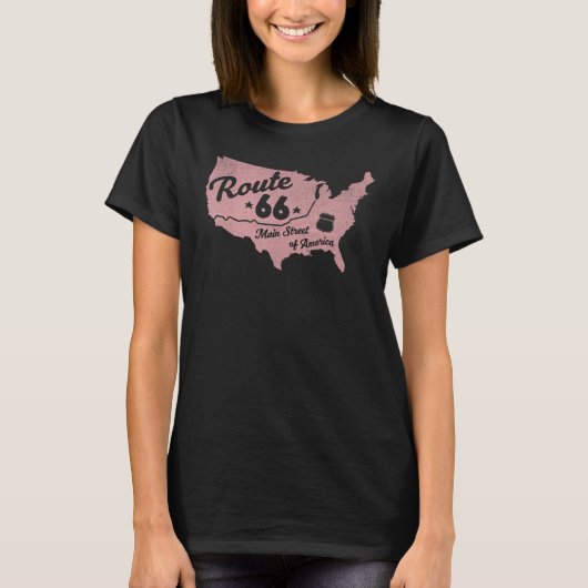 USAアパレルルート66アメリカのメイン通り Tシャツ (正面)