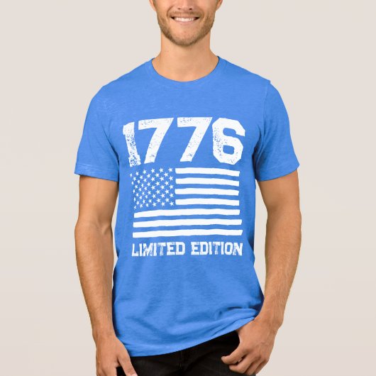 USAアメリカ国旗の編集可能パーソナライズされたなカスタム文字 トライブレンドＴシャツ (正面)